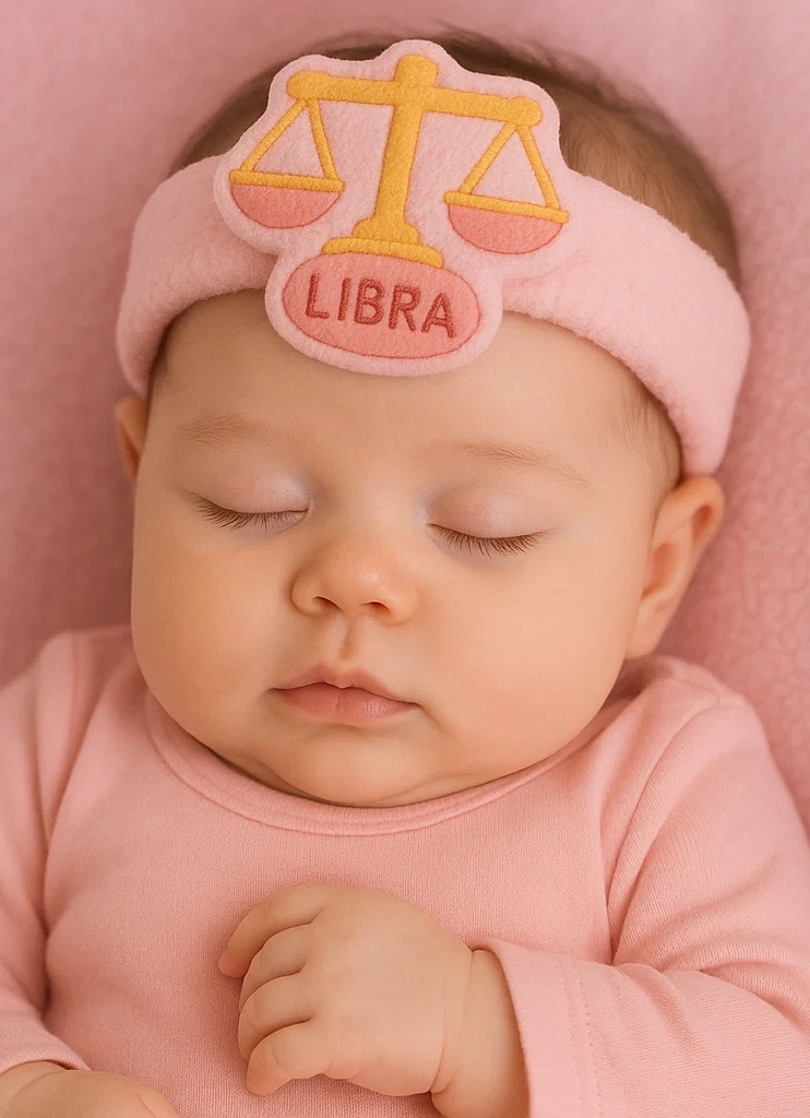 Libra Scales Zodiac Baby Headband – Soft Horoscope Style